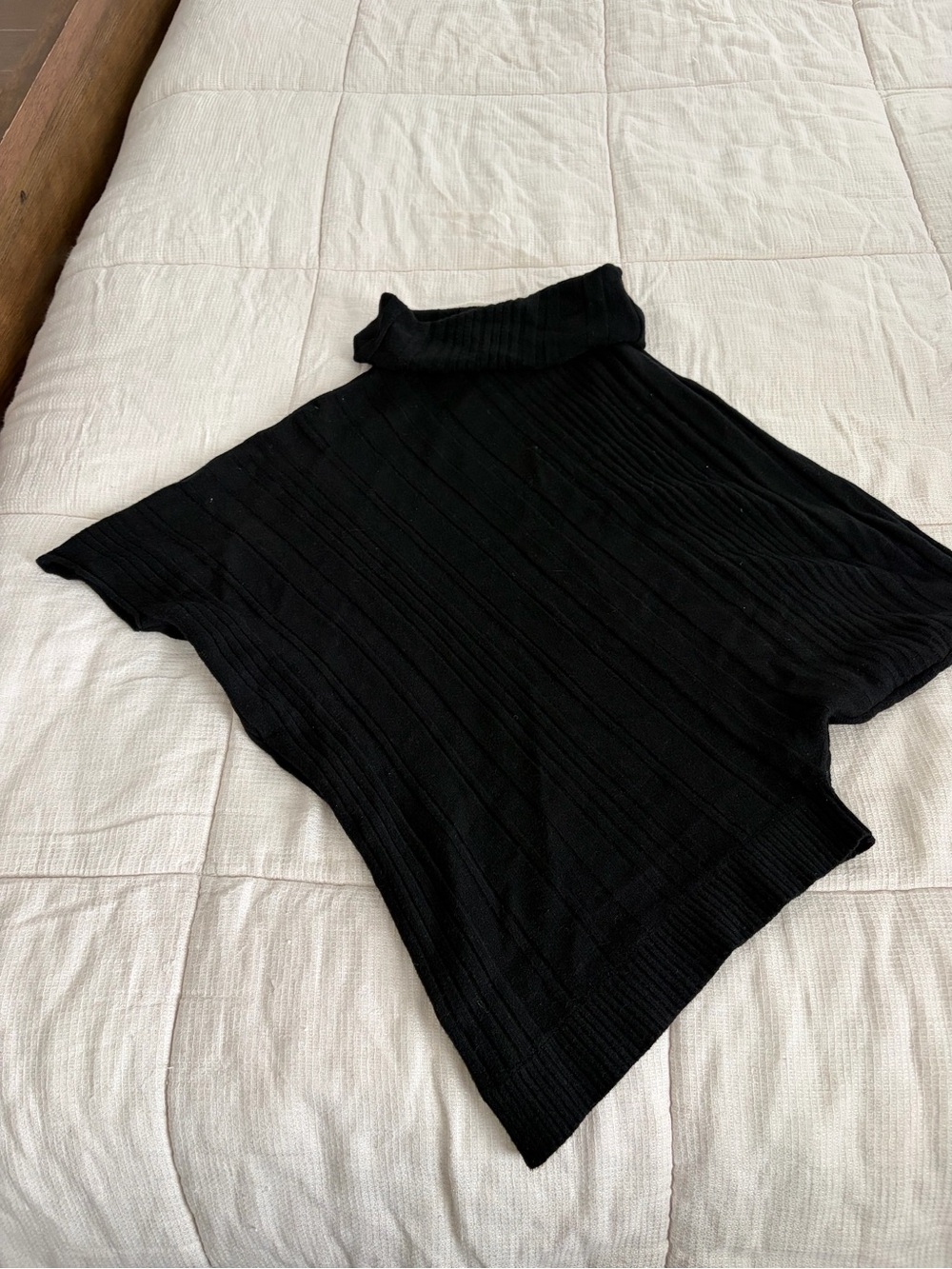 Black Turtleneck Women's Sweater/Poncho